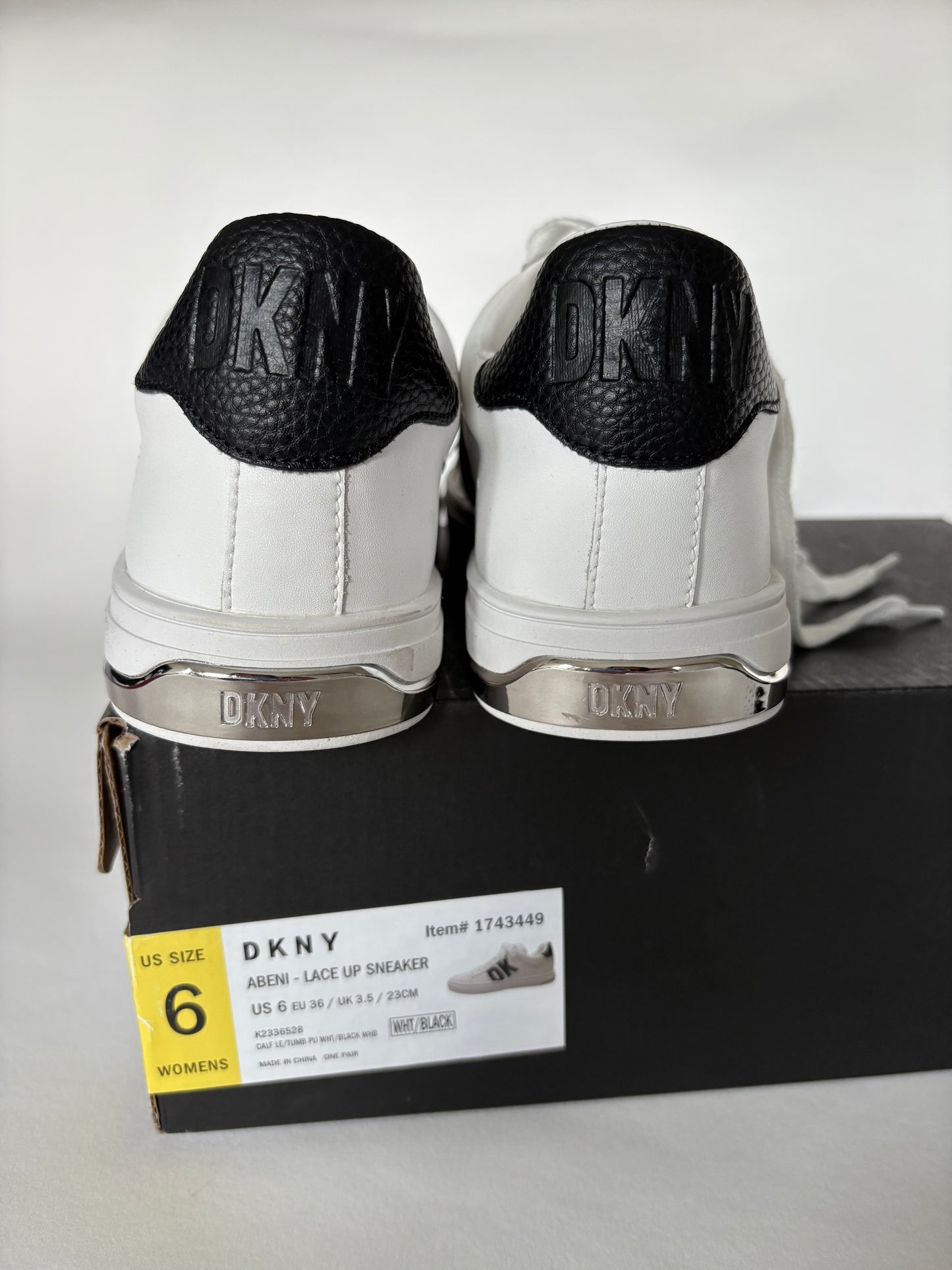 DKNY Women's Abeni Lace Up Sneakers - White