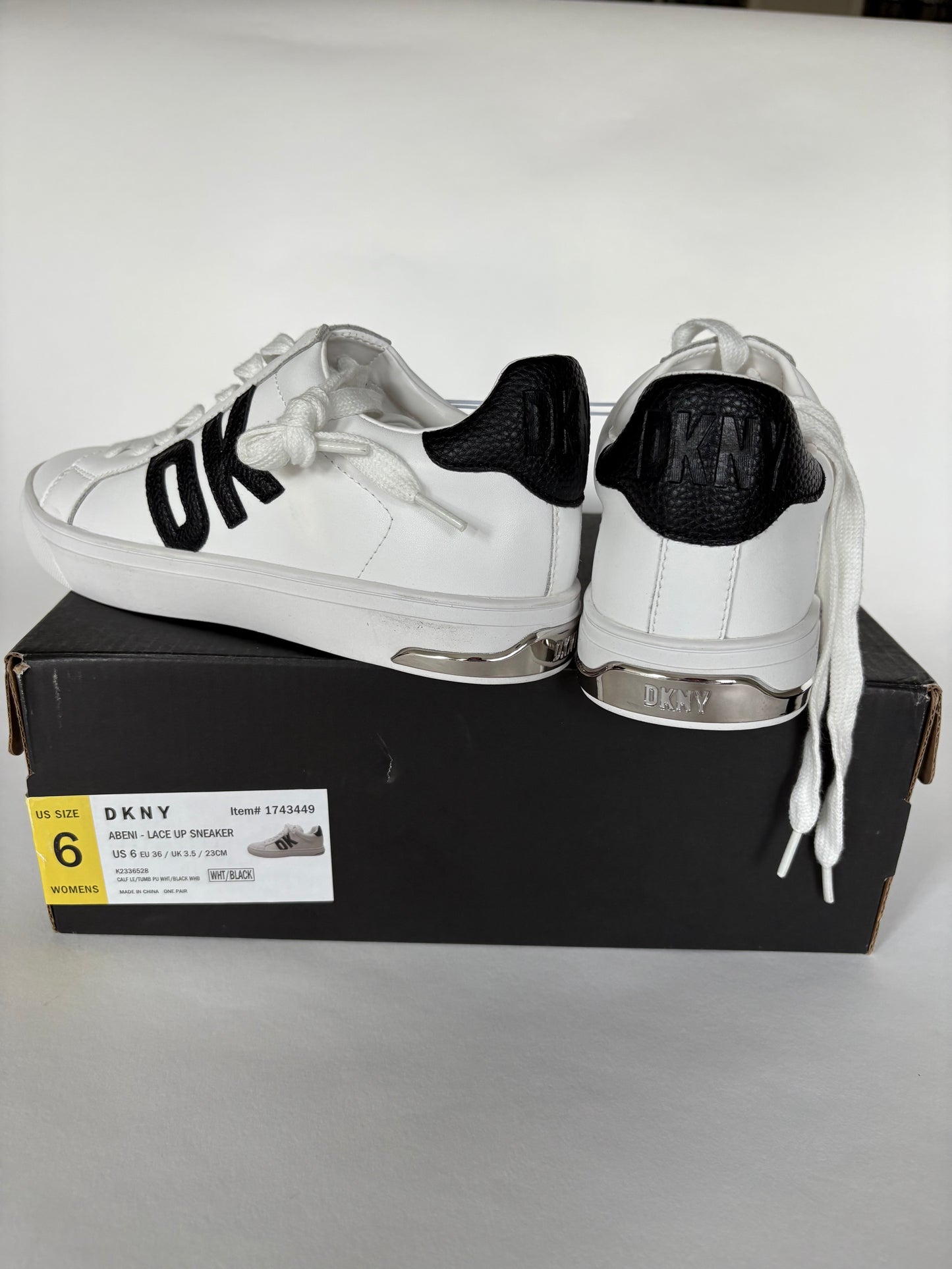 DKNY Women's Abeni Lace Up Sneakers - White