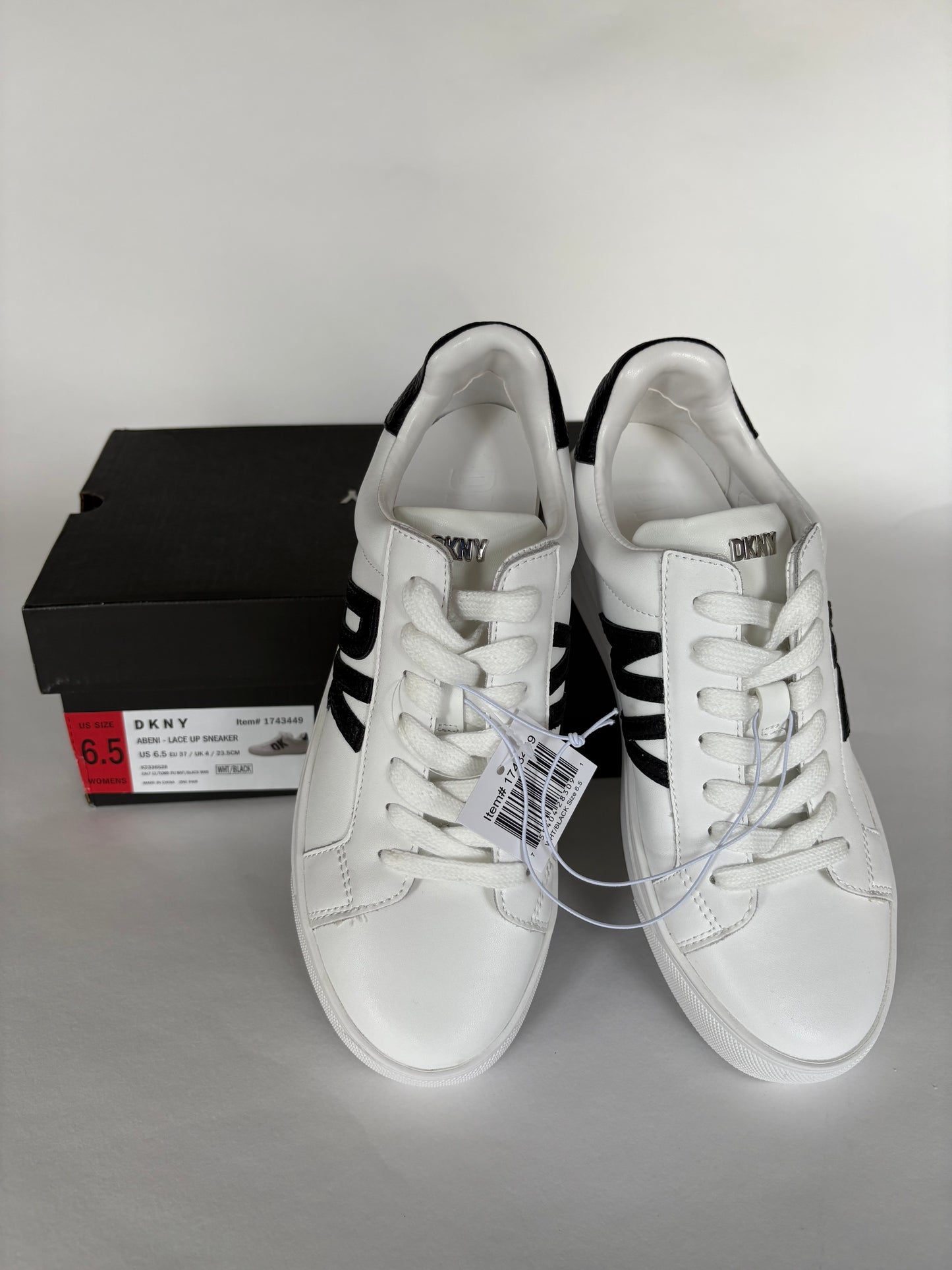DKNY Women's Abeni Lace Up Sneakers - White